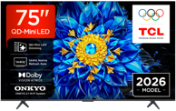 TCL 4K UHD QD Mini LED Google TV 75P8L, 75"